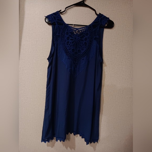 Tamara Catz Royal Blue Sleeveless Dress Sz L New With $135 Tag - Picture 3 of 7